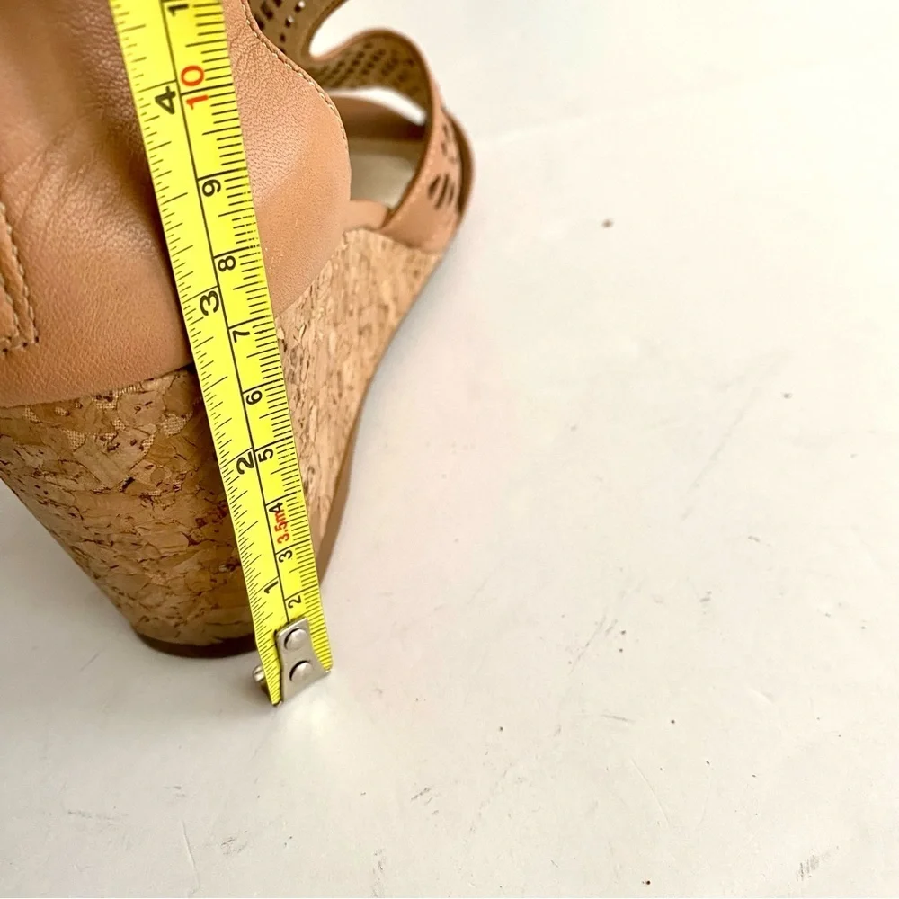 Alex Marie Brown Wedge Sandals Size 8.5M Perforated Summer Vacation